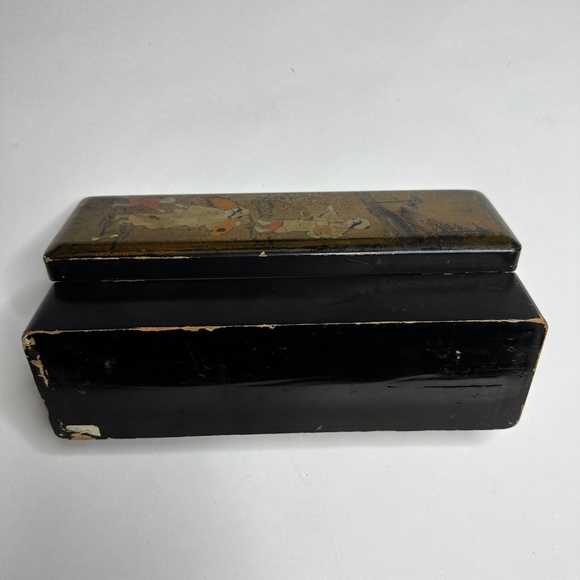 Antique Japanese Lacquer Gold Taka-maki-e Wood Letter Document Box Tokugawa Edo - Picture 8 of 10
